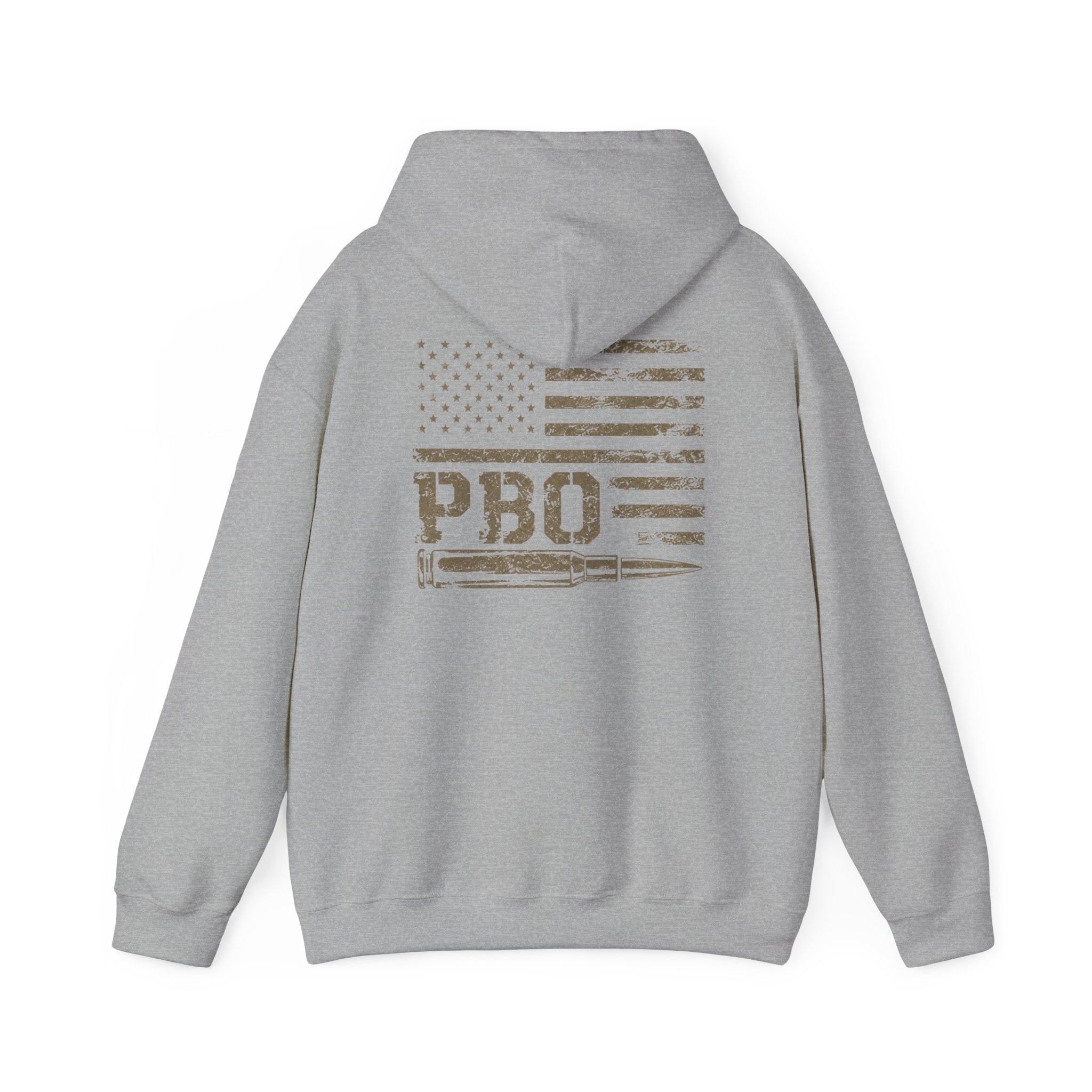 Phat Boy Outdoors Hoodie – Vintage Hunting Logo Sweatshirt (PBO American Flag)
