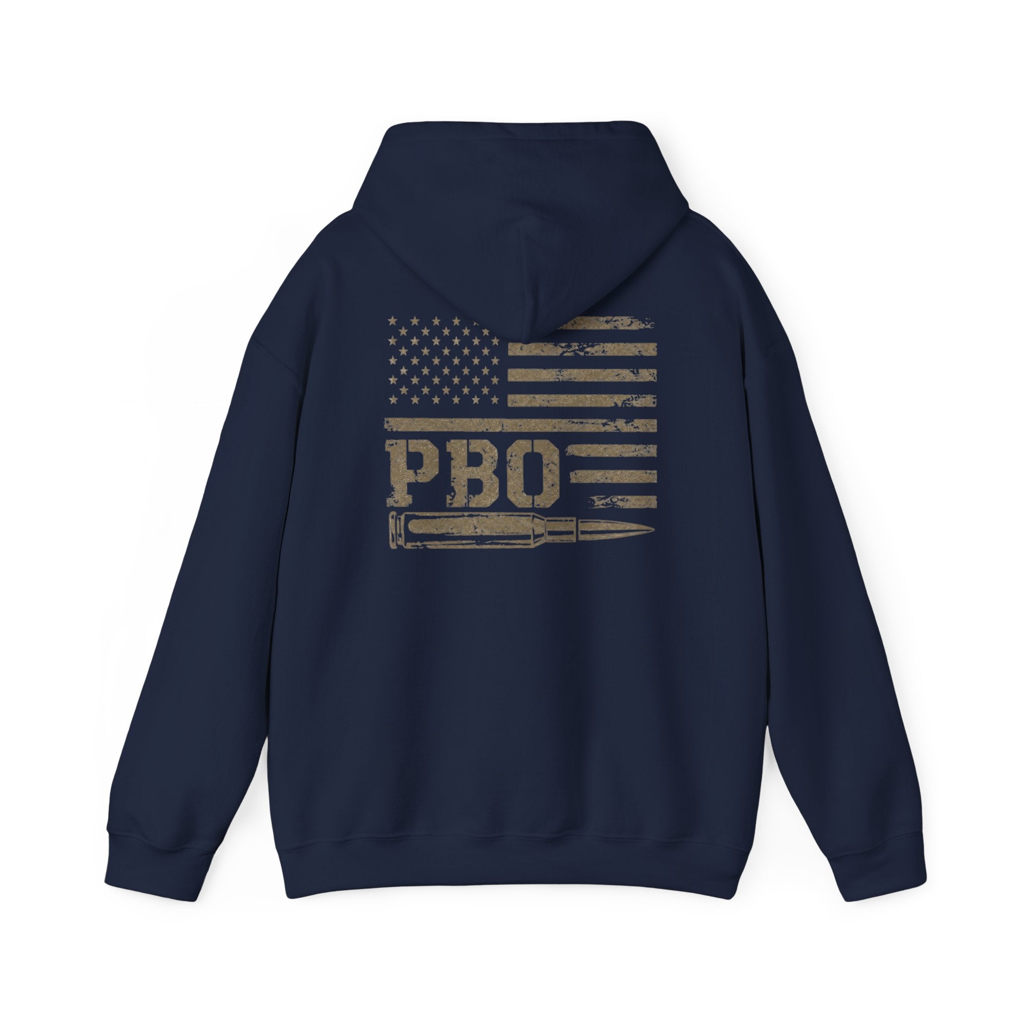 Phat Boy Outdoors Hoodie – Vintage Hunting Logo Sweatshirt (PBO American Flag)