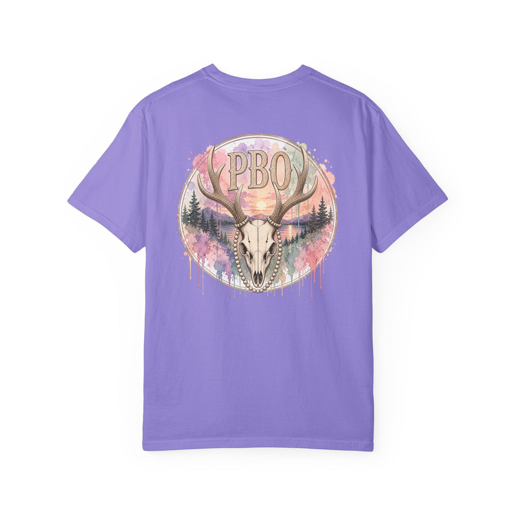 PBO "Lydia Wild" Pastel Drip Skull Outdoors Graphic T-Shirt