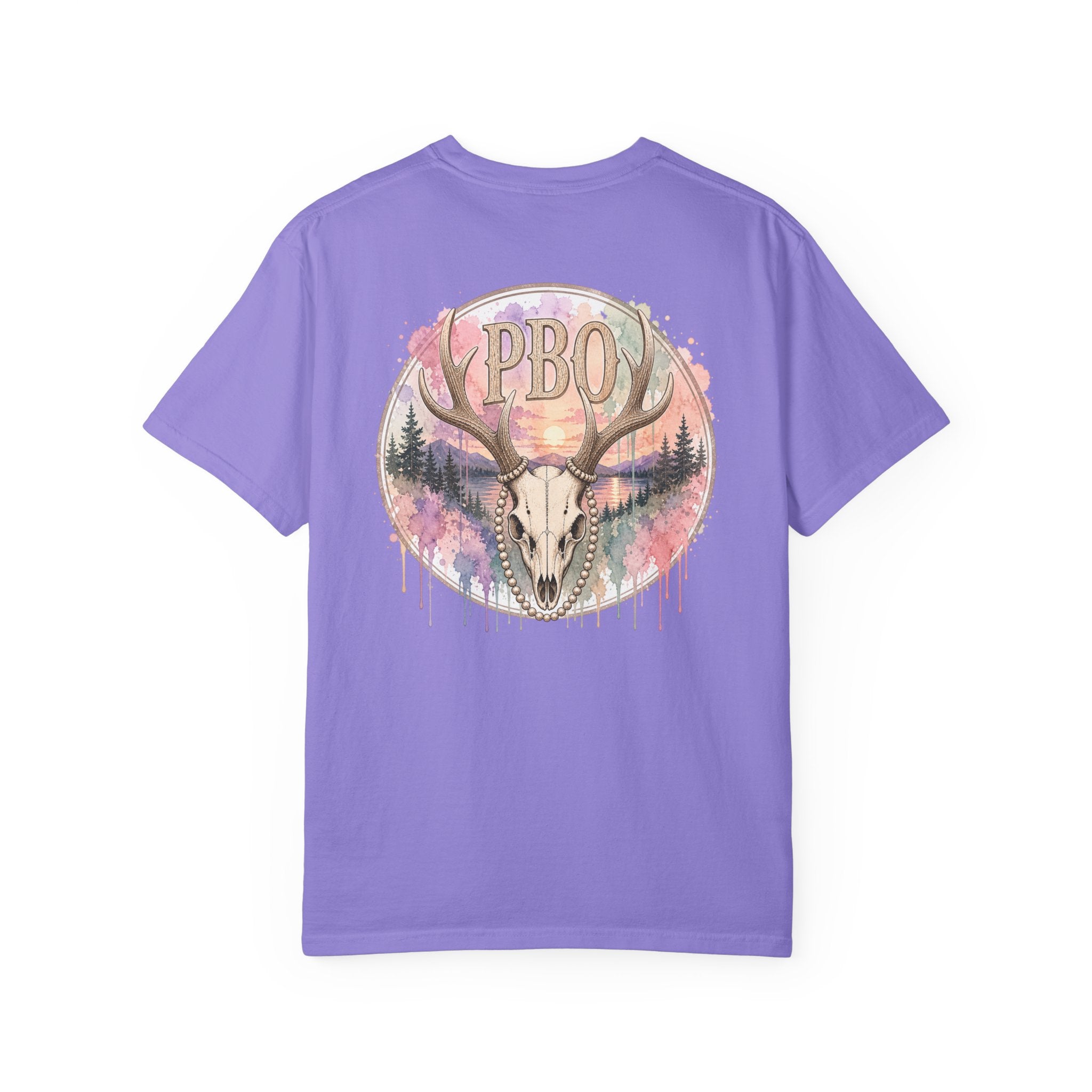 PBO "Lydia Wild" Pastel Drip Skull Outdoors Graphic T-Shirt