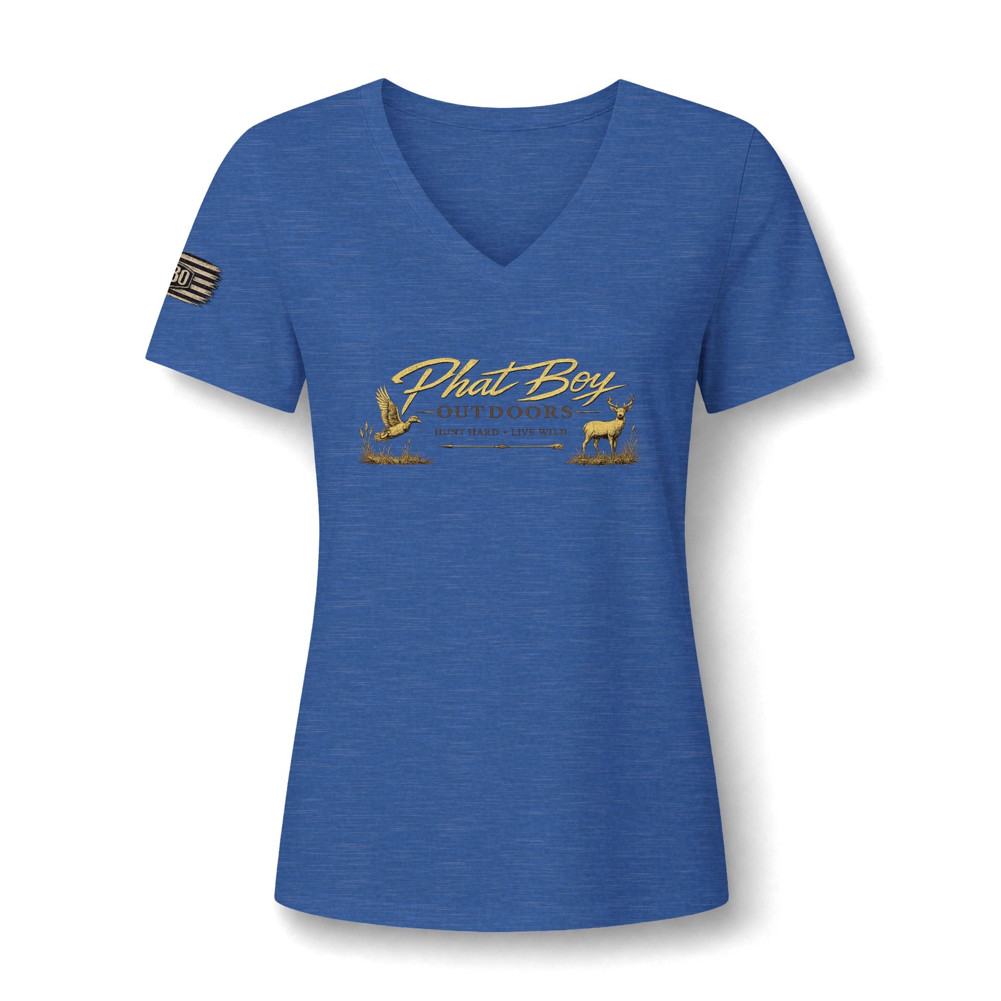 "Lydia Wild" Deer Watercolor V-Neck Tee