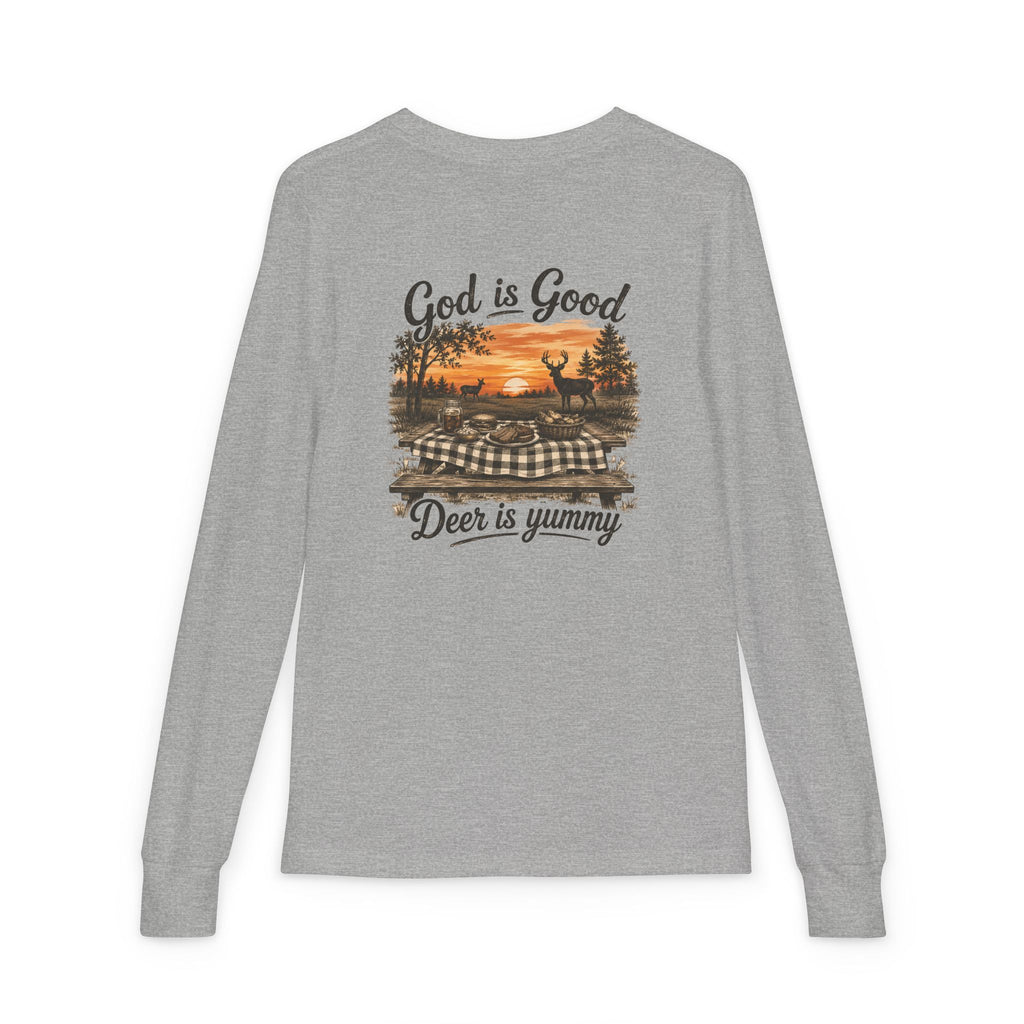 Youth Long Sleeve "God Is Good, Deer Is Yummy"