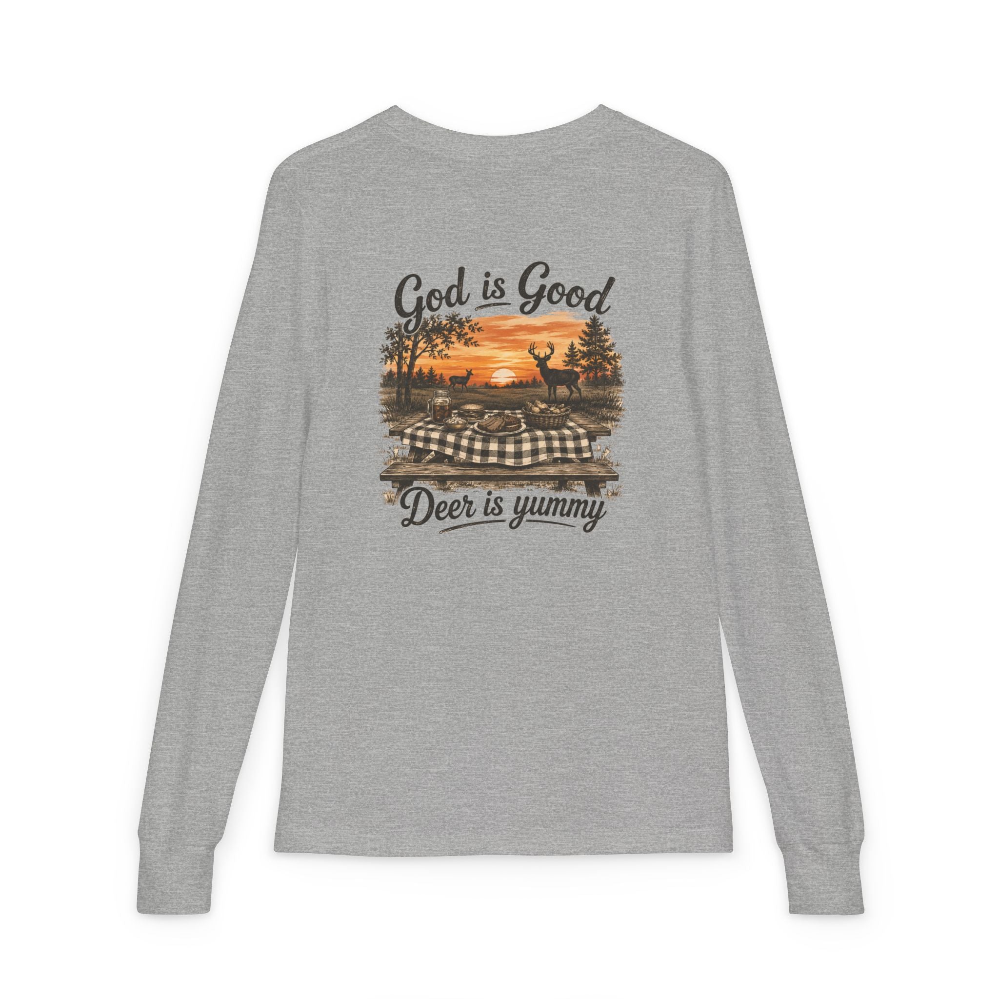 Youth Long Sleeve "God Is Good, Deer Is Yummy"