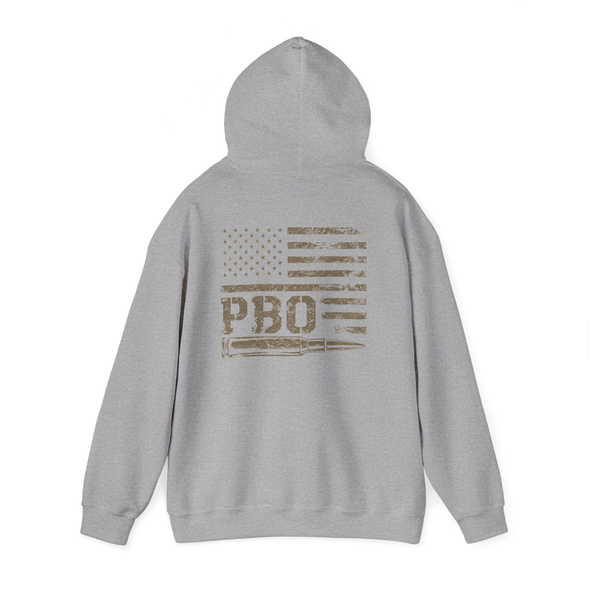 Phat Boy Outdoors Hoodie – Vintage Hunting Logo Sweatshirt (PBO American Flag)