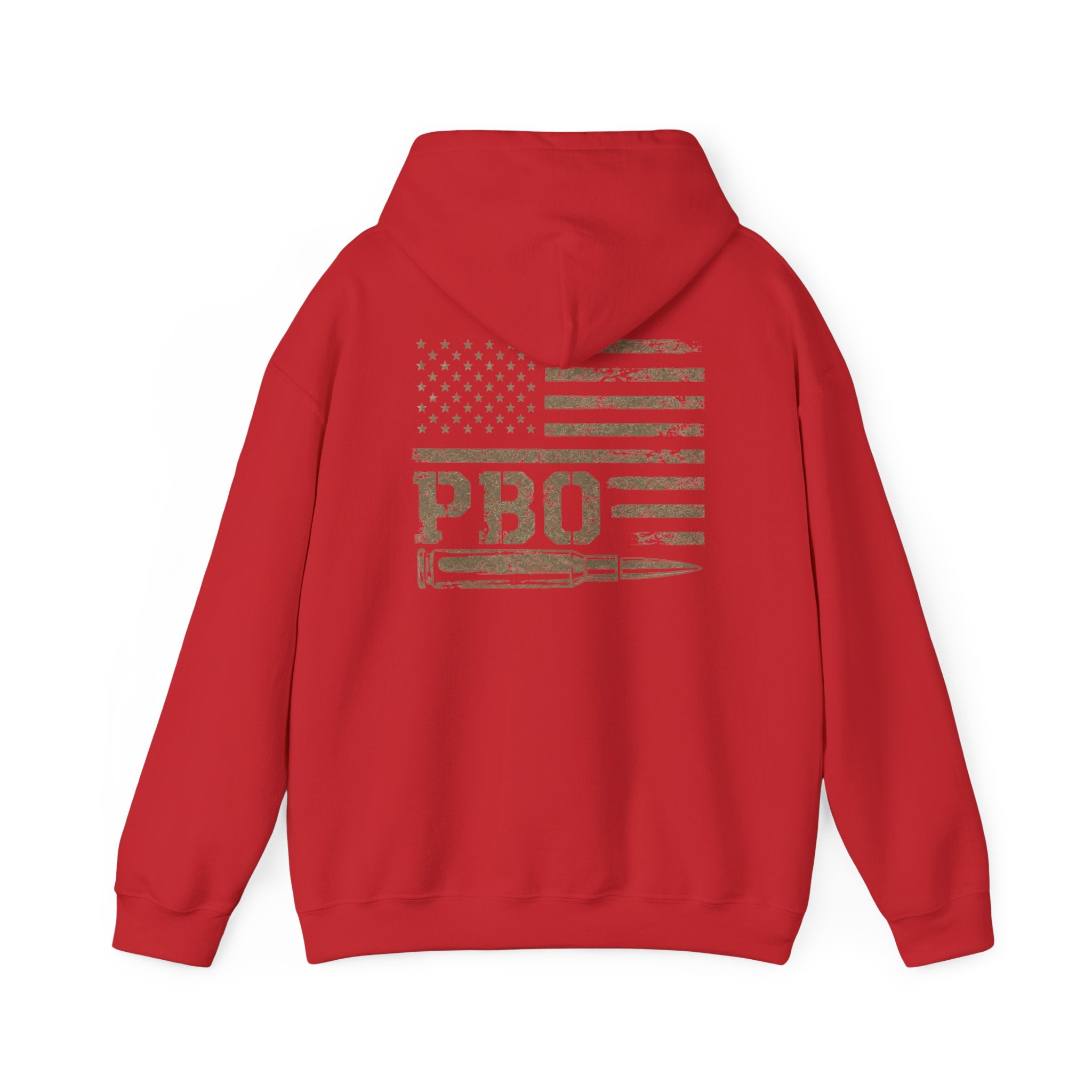 Phat Boy Outdoors Hoodie – Vintage Hunting Logo Sweatshirt (PBO American Flag)