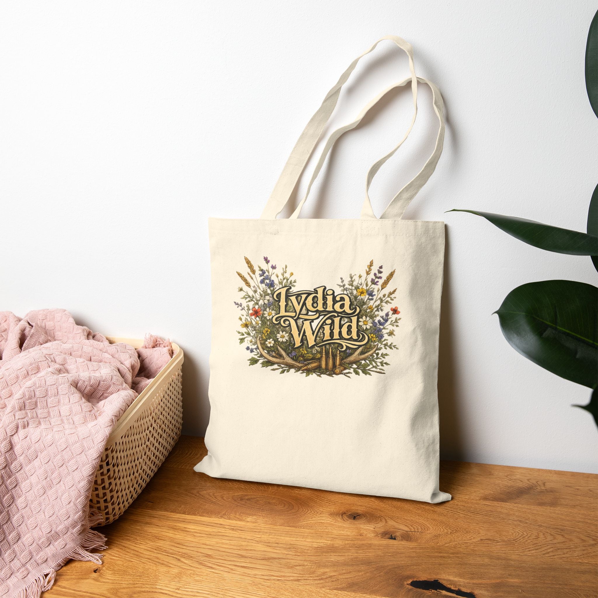 Lydia Wild Floral Canvas Tote Bag