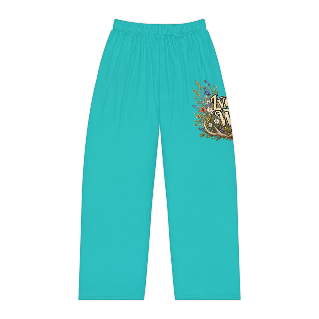 Women’s Pajama Pants — Teal Floral