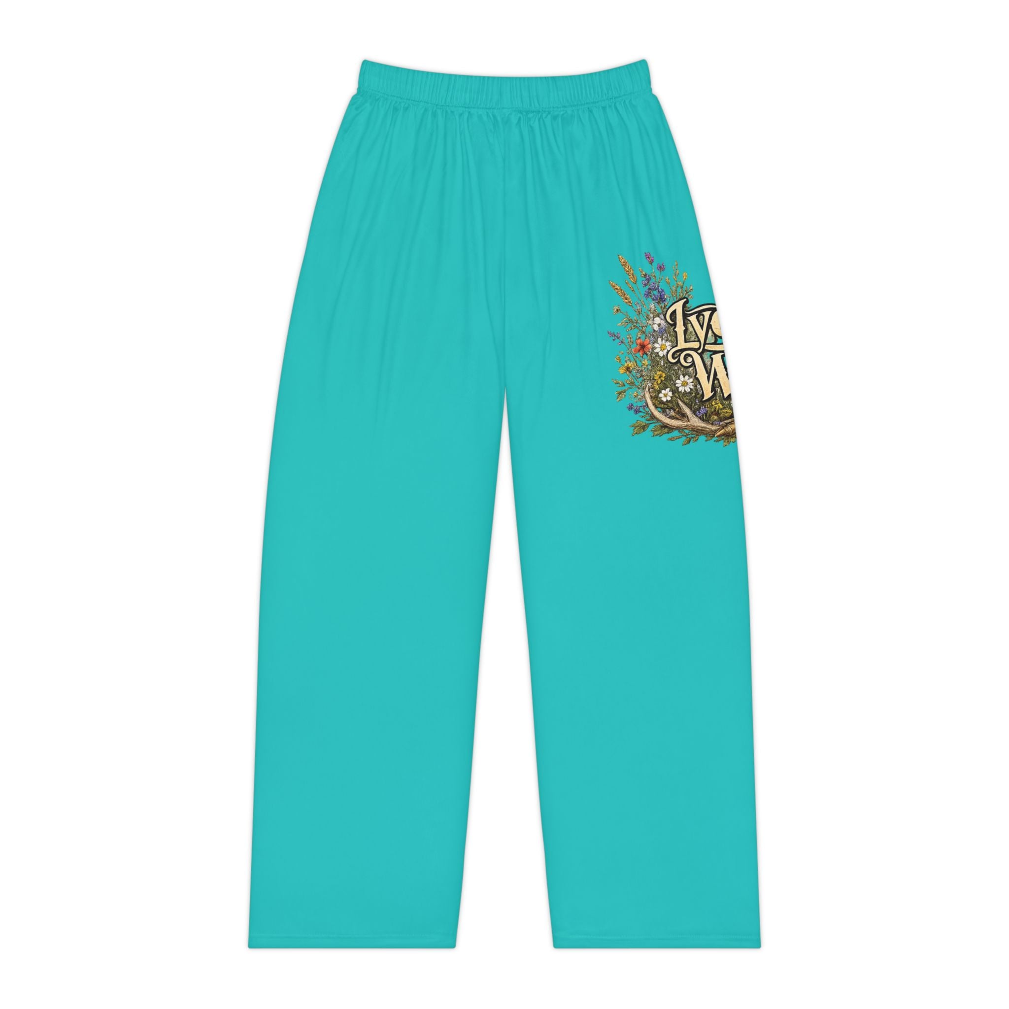 Women’s Pajama Pants — Teal Floral