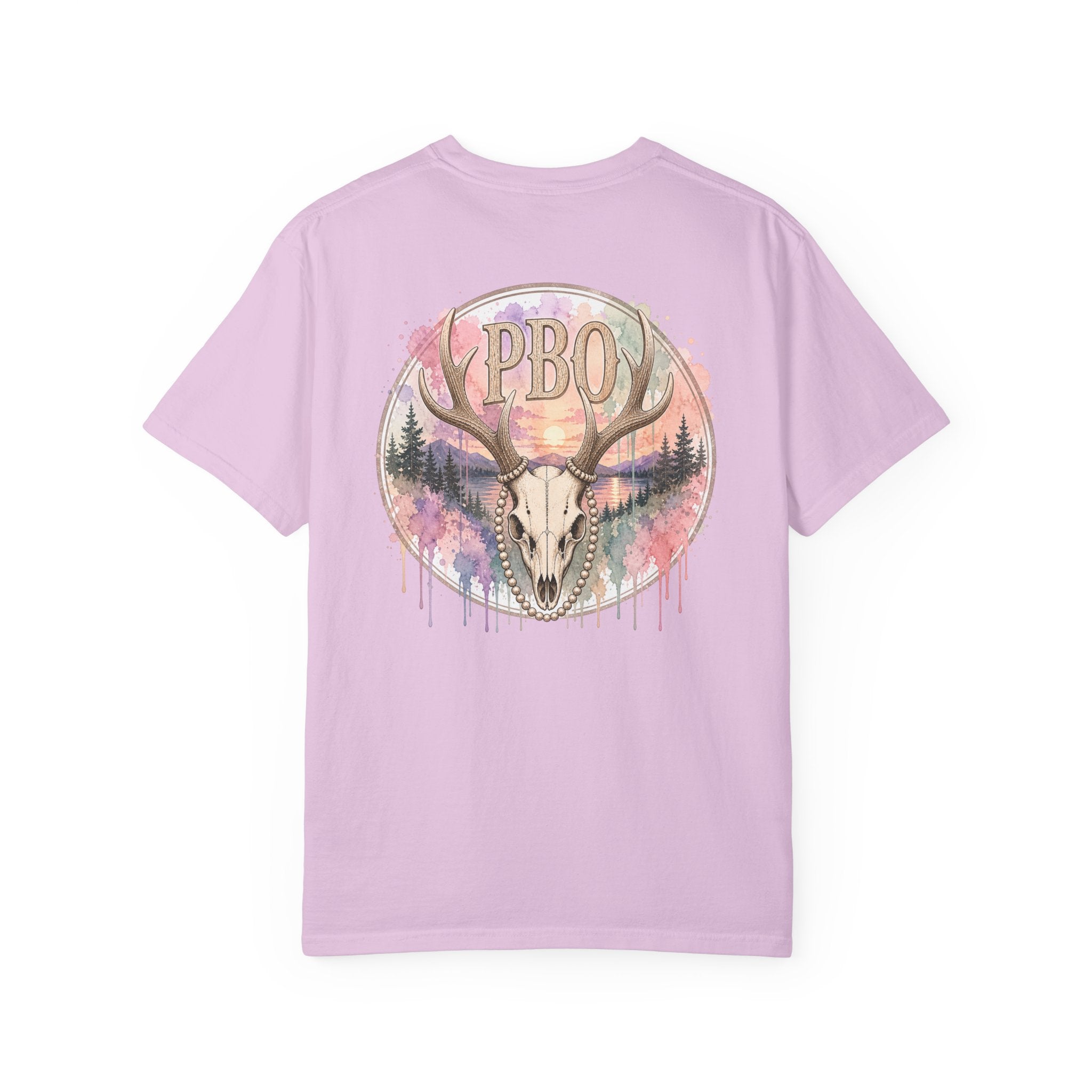 PBO "Lydia Wild" Pastel Drip Skull Outdoors Graphic T-Shirt