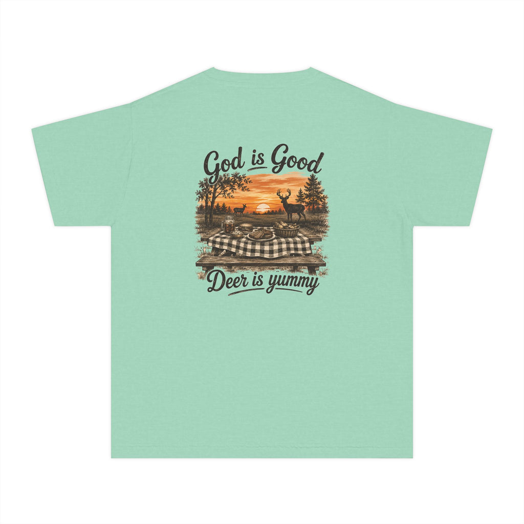God is Good Sunlit Deer Graphic-Youth Tee