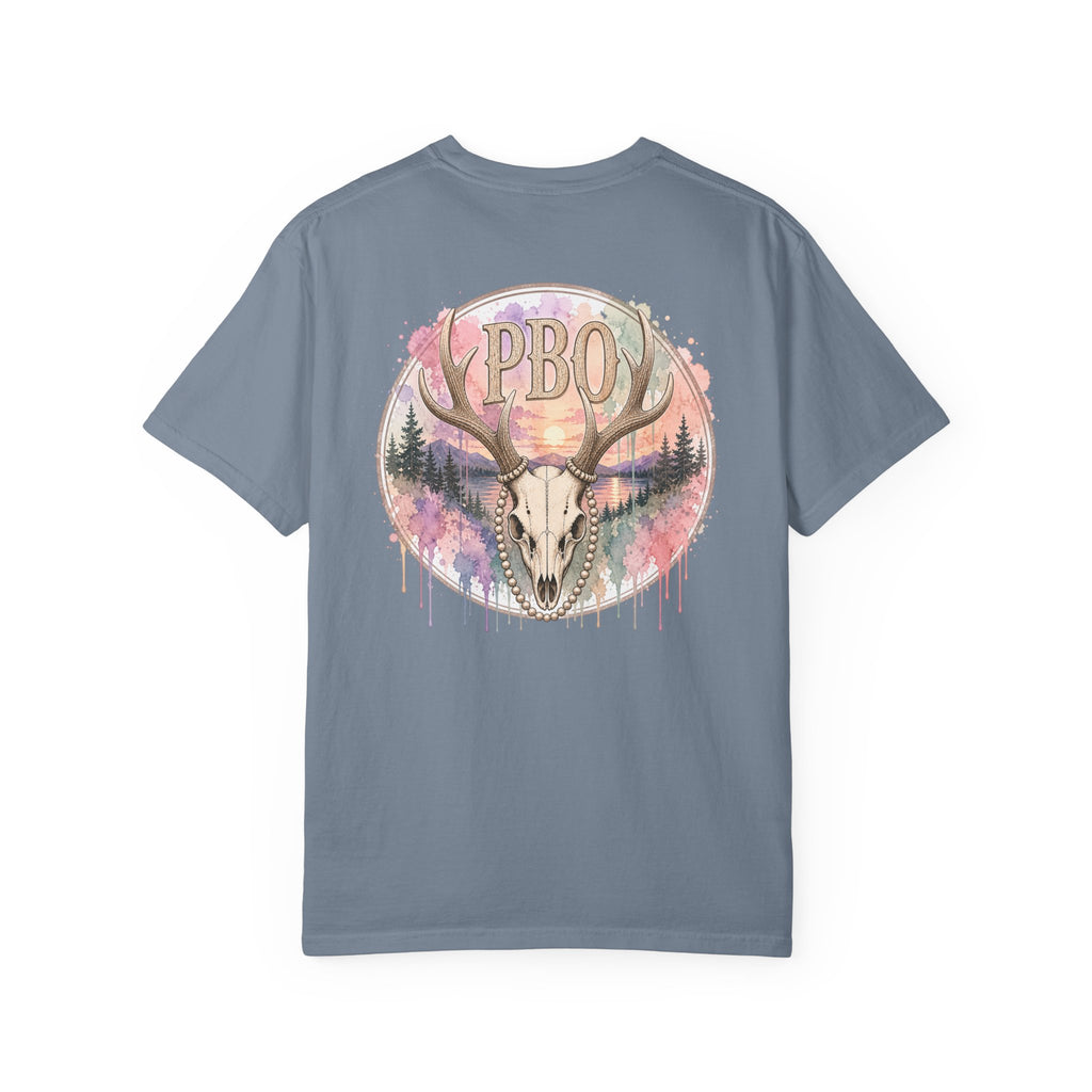 PBO "Lydia Wild" Pastel Drip Skull Outdoors Graphic T-Shirt