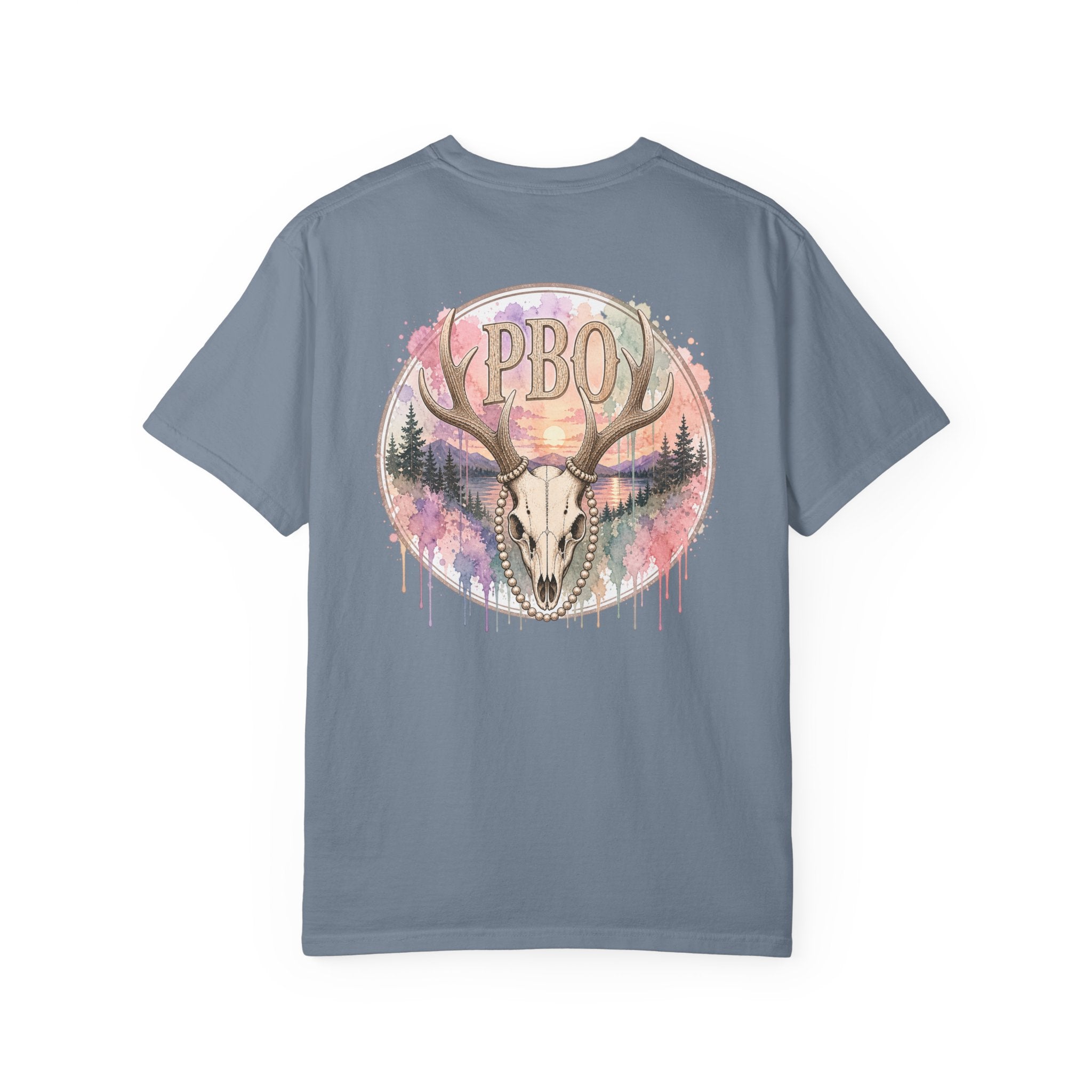 PBO "Lydia Wild" Pastel Drip Skull Outdoors Graphic T-Shirt
