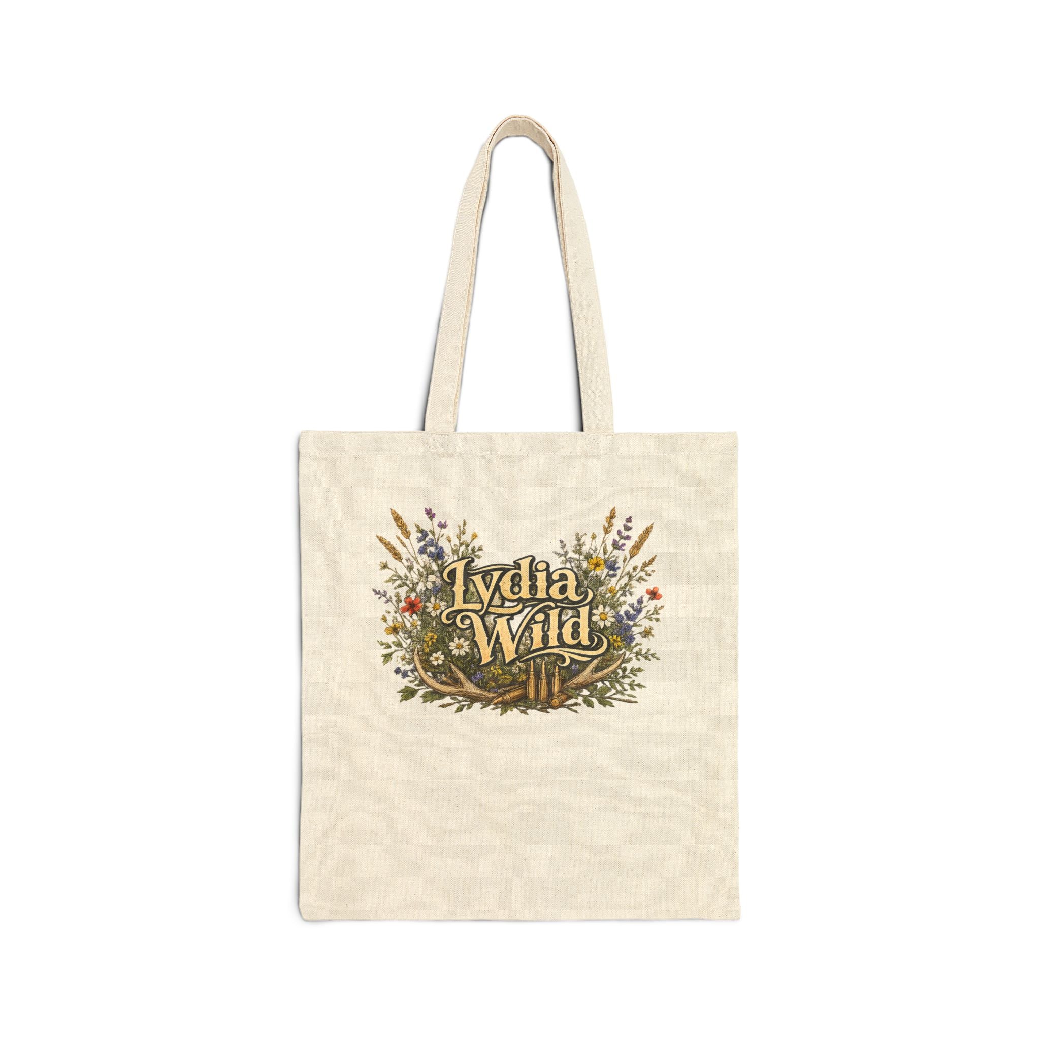 Lydia Wild Floral Canvas Tote Bag