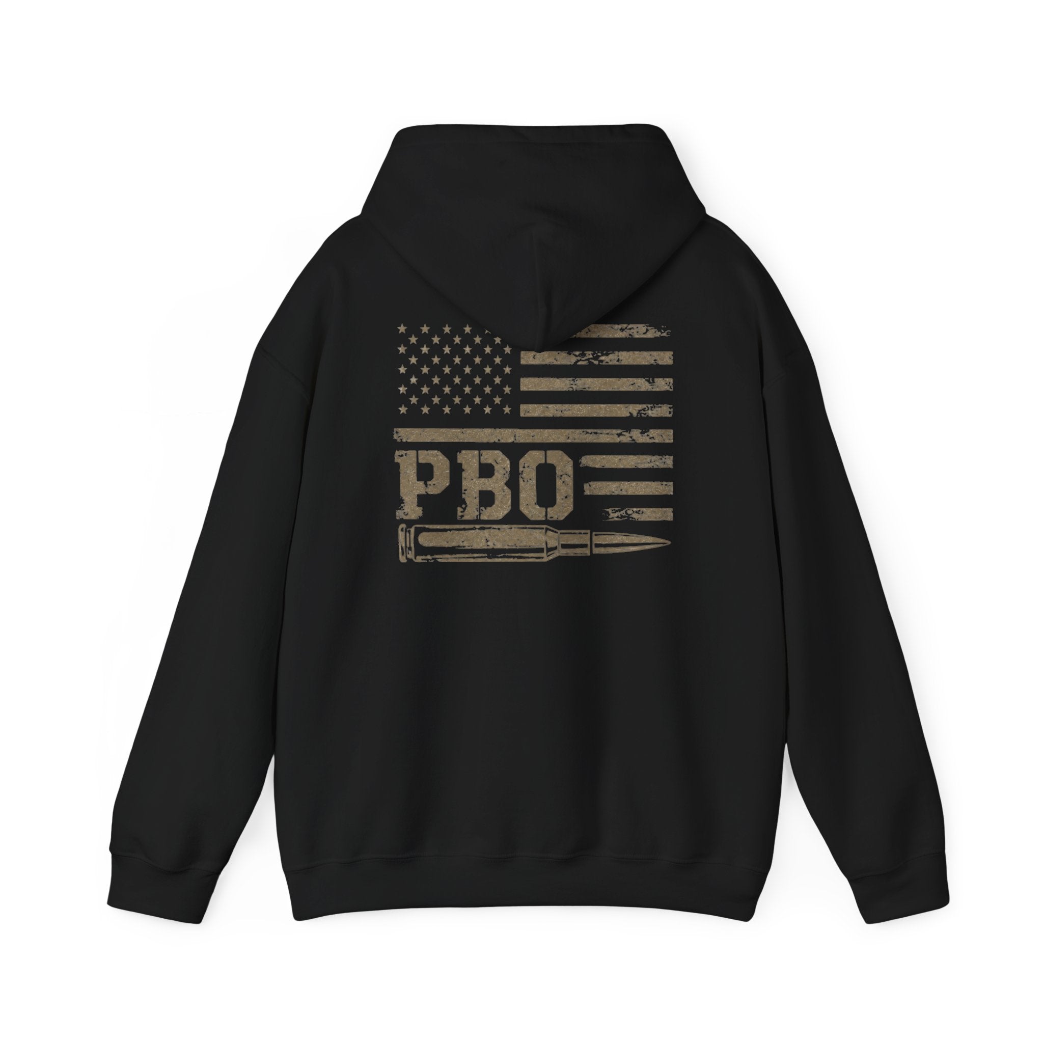 Phat Boy Outdoors Hoodie – Vintage Hunting Logo Sweatshirt (PBO American Flag)