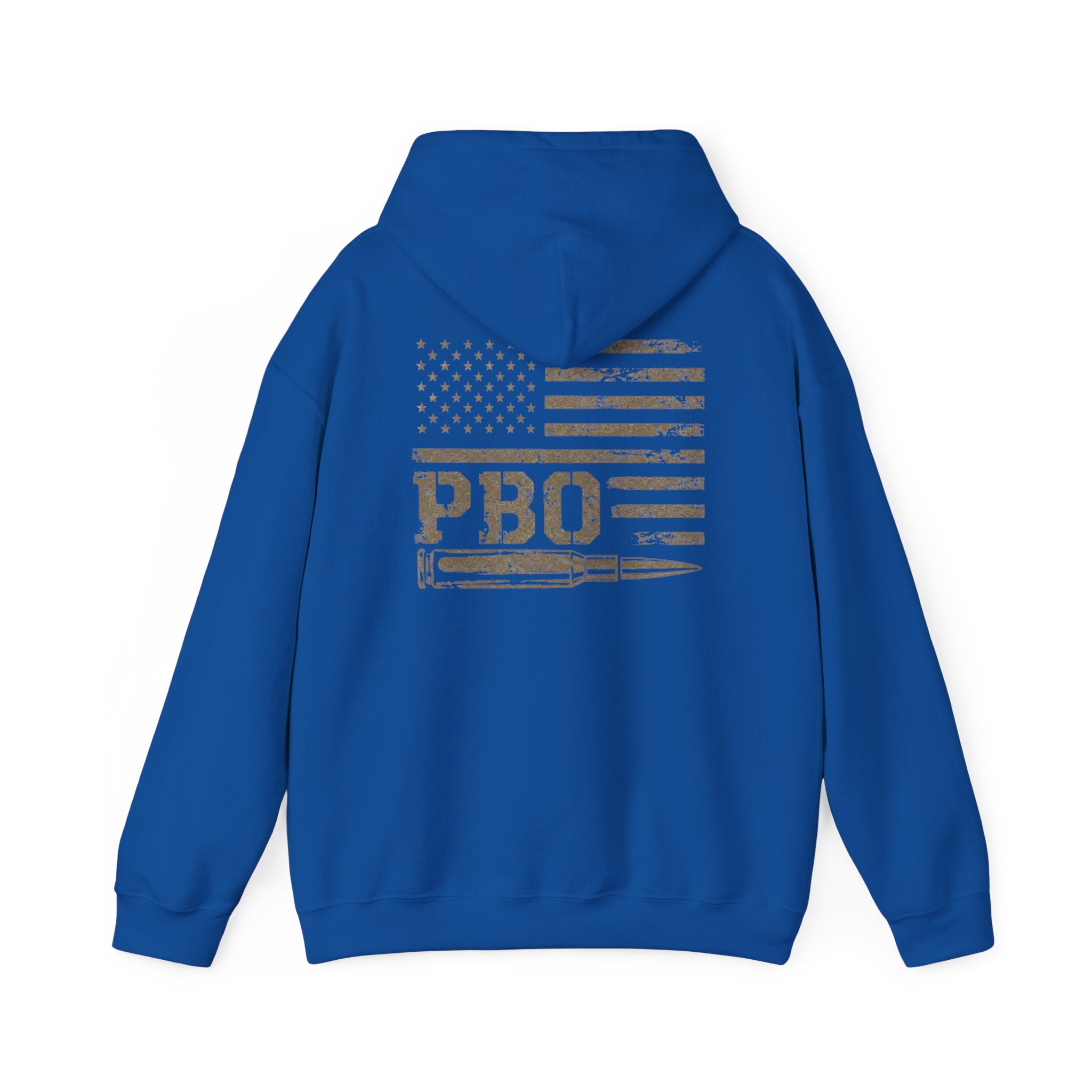 Phat Boy Outdoors Hoodie – Vintage Hunting Logo Sweatshirt (PBO American Flag)