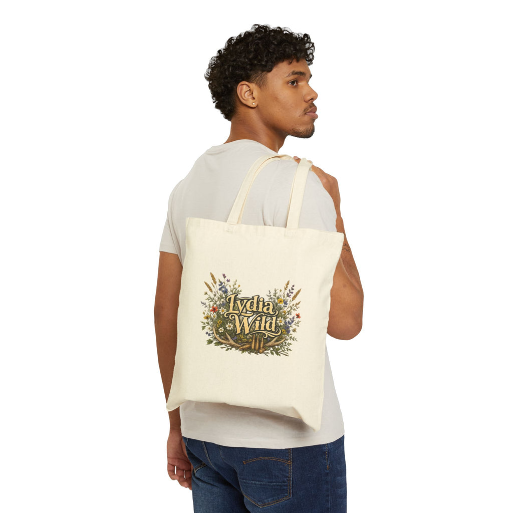Lydia Wild Floral Canvas Tote Bag