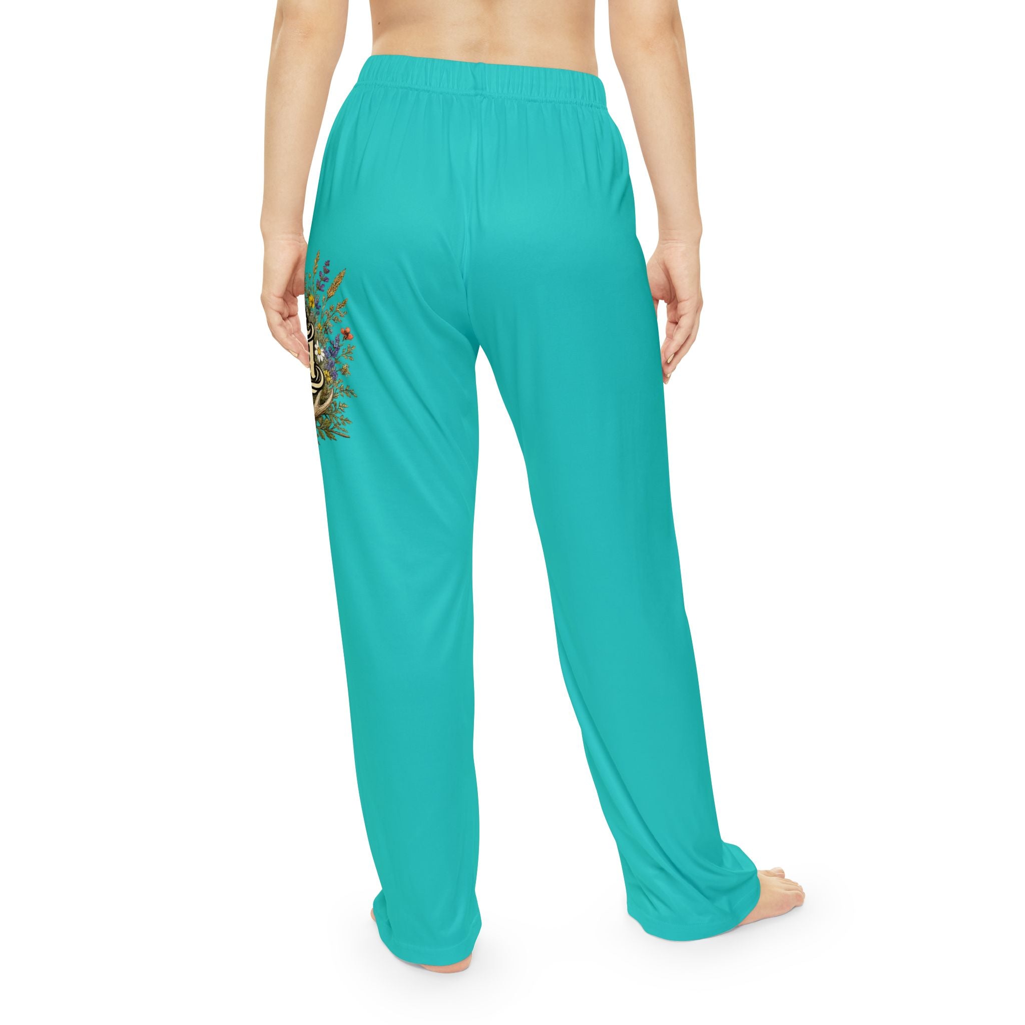 Women’s Pajama Pants — Teal Floral