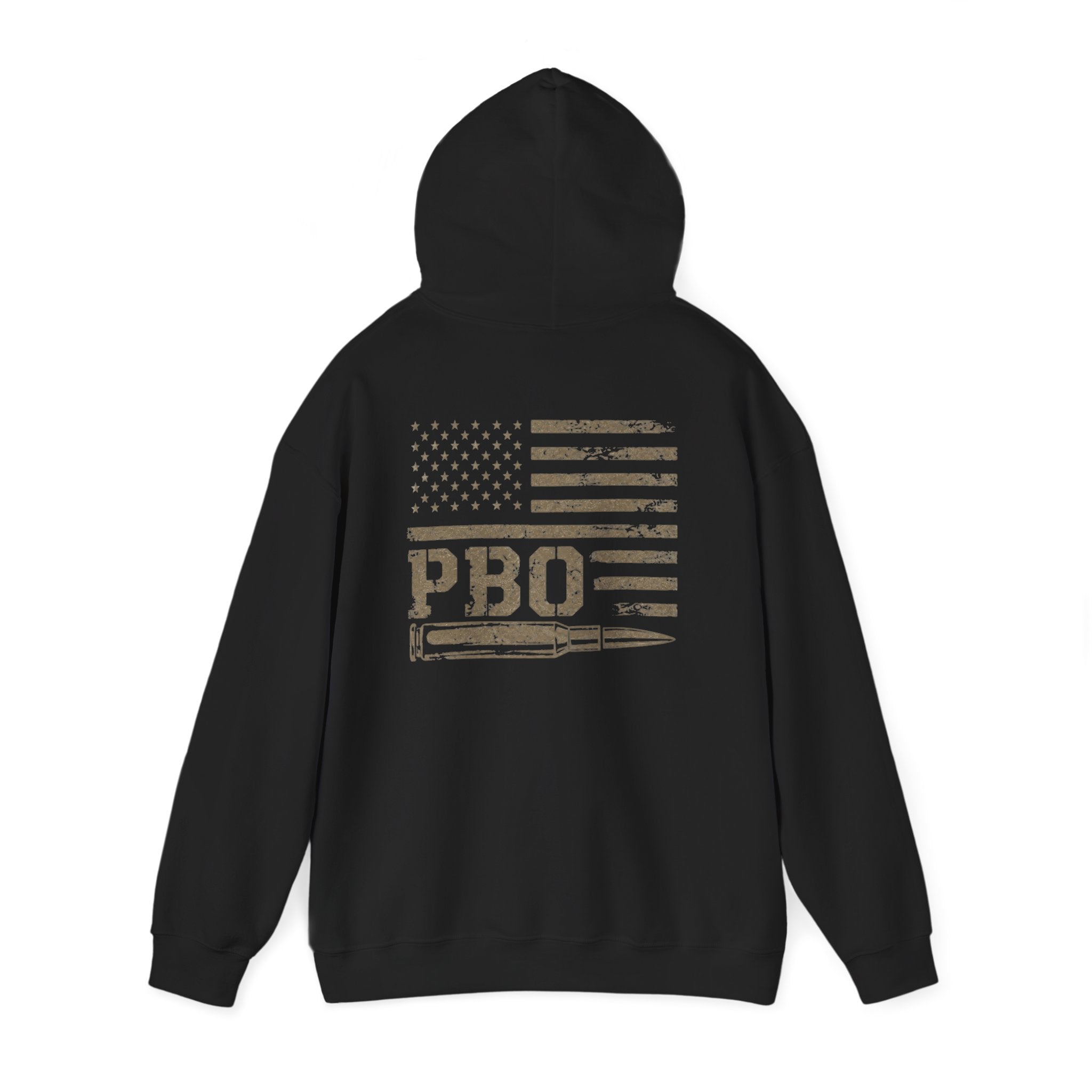 Phat Boy Outdoors Hoodie – Vintage Hunting Logo Sweatshirt (PBO American Flag)