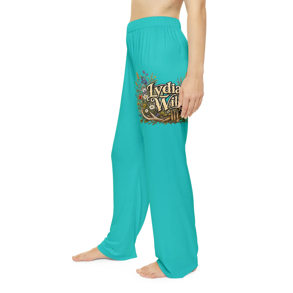 Women’s Pajama Pants — Teal Floral