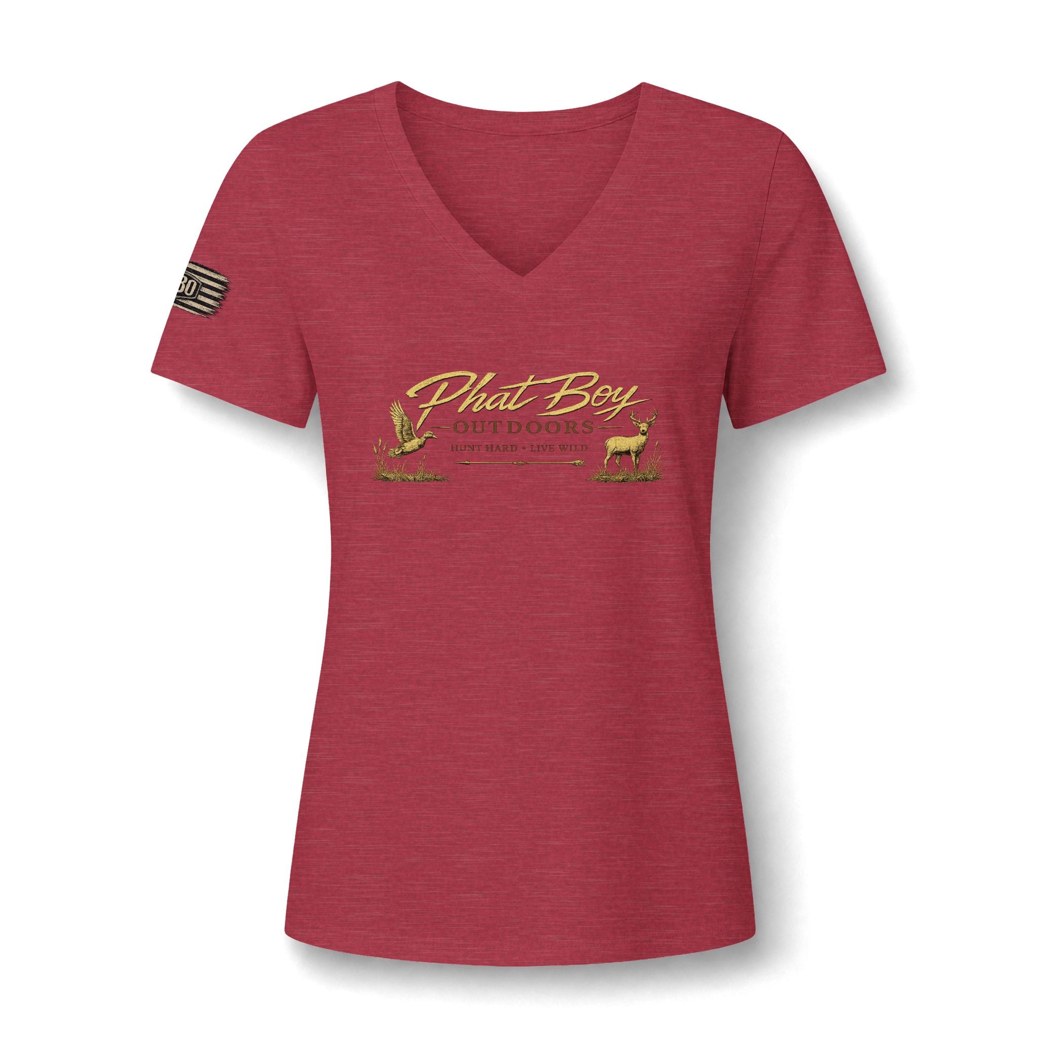 "Lydia Wild" Deer Watercolor V-Neck Tee