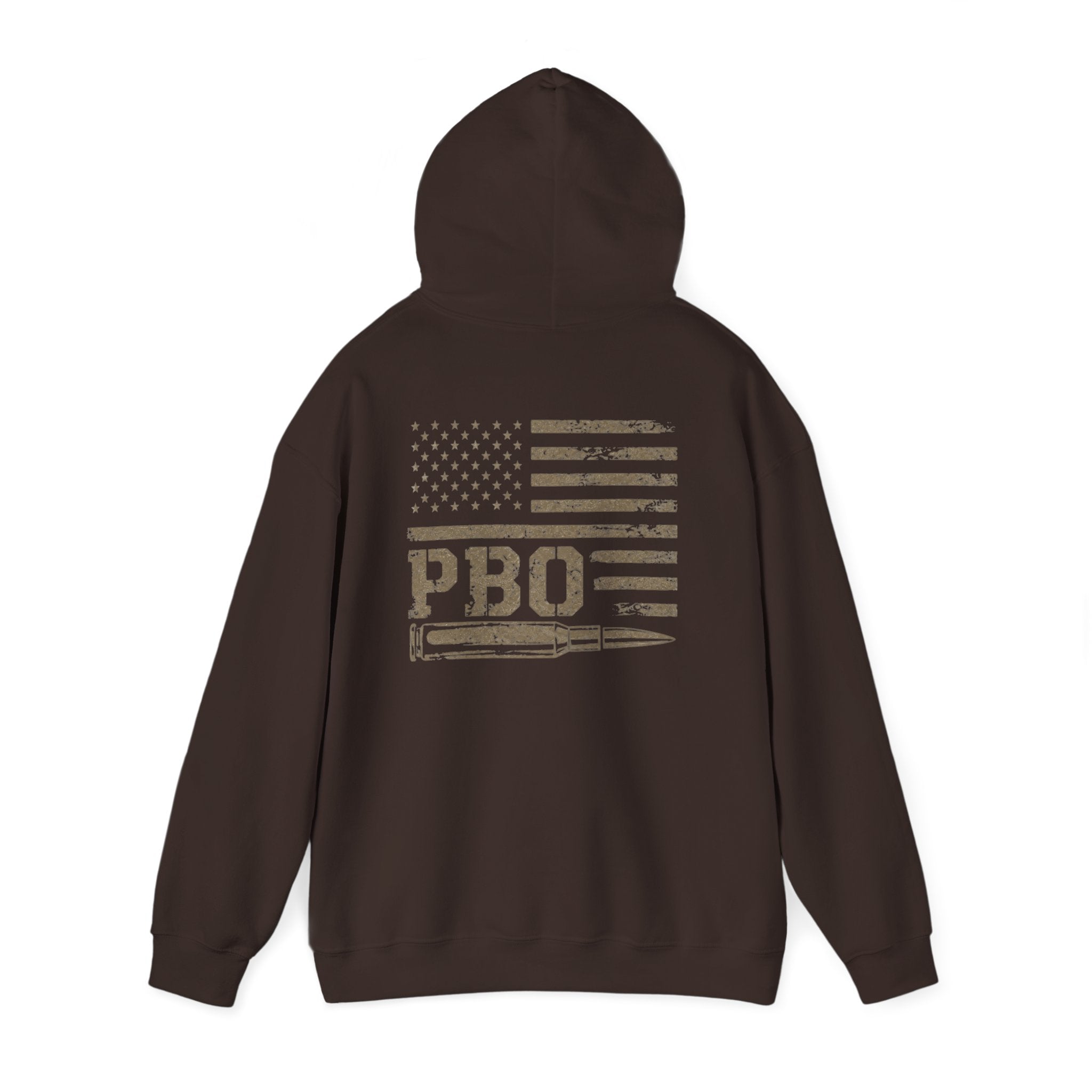Phat Boy Outdoors Hoodie – Vintage Hunting Logo Sweatshirt (PBO American Flag)