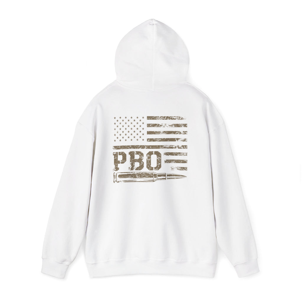 Phat Boy Outdoors Hoodie – Vintage Hunting Logo Sweatshirt (PBO American Flag)