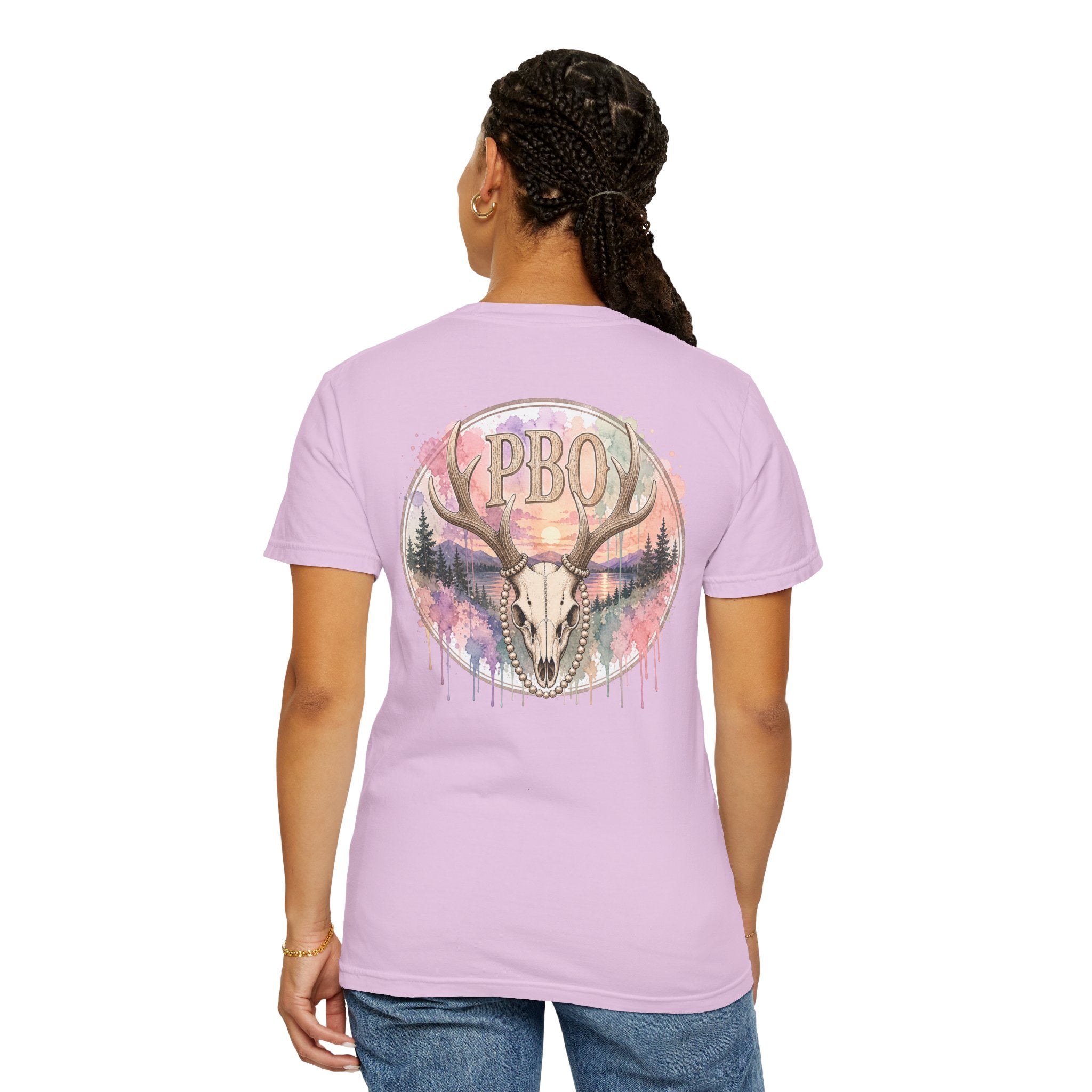 PBO "Lydia Wild" Pastel Drip Skull Outdoors Graphic T-Shirt