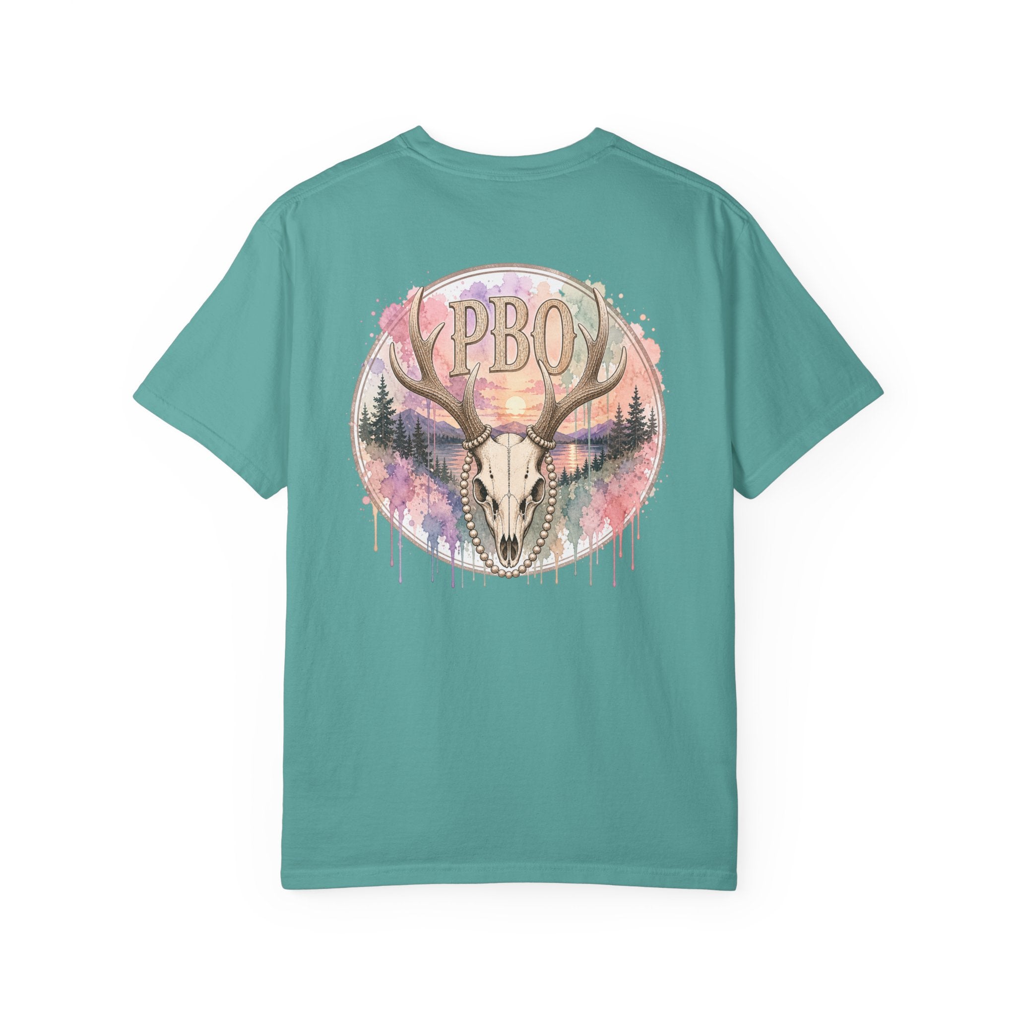 PBO "Lydia Wild" Pastel Drip Skull Outdoors Graphic T-Shirt
