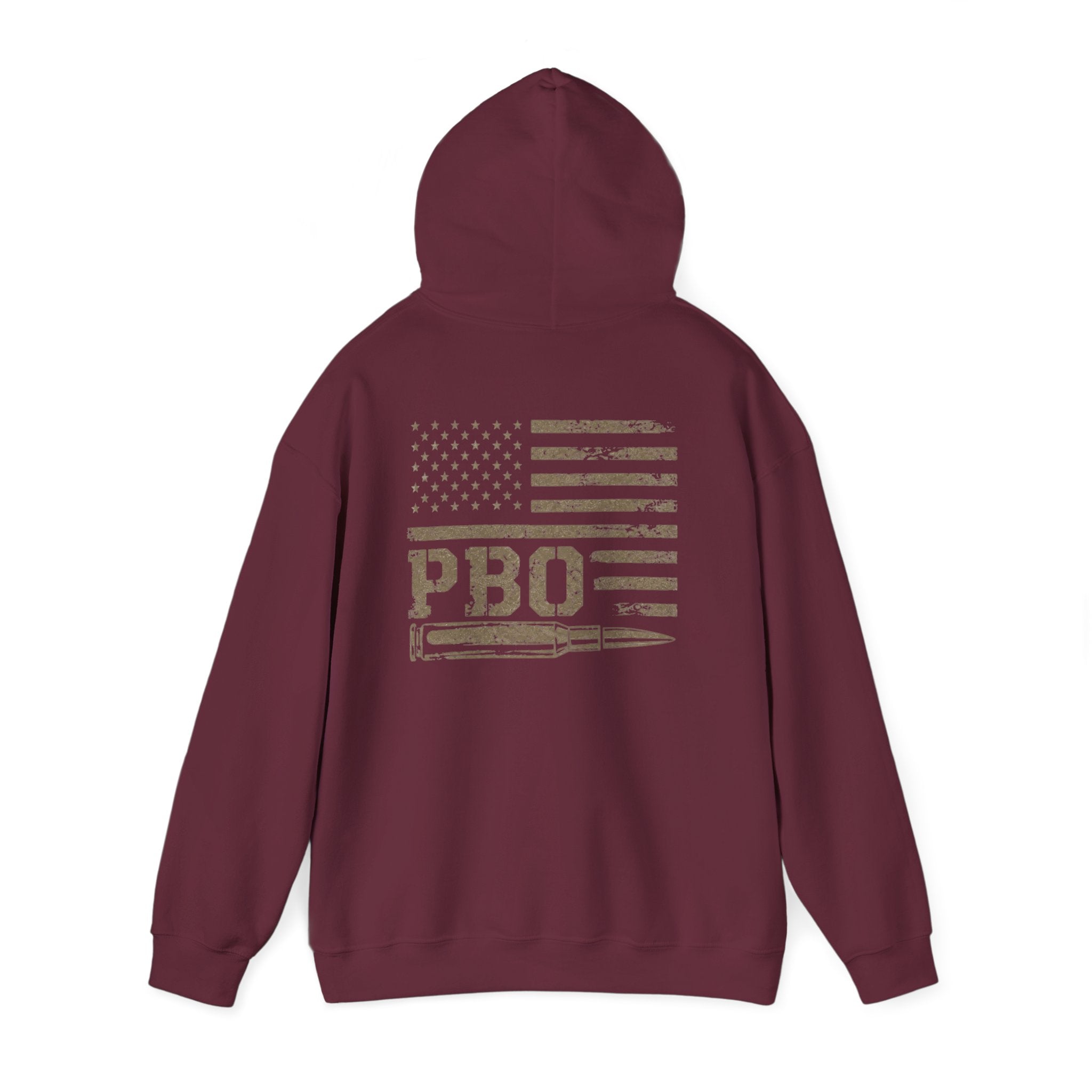 Phat Boy Outdoors Hoodie – Vintage Hunting Logo Sweatshirt (PBO American Flag)