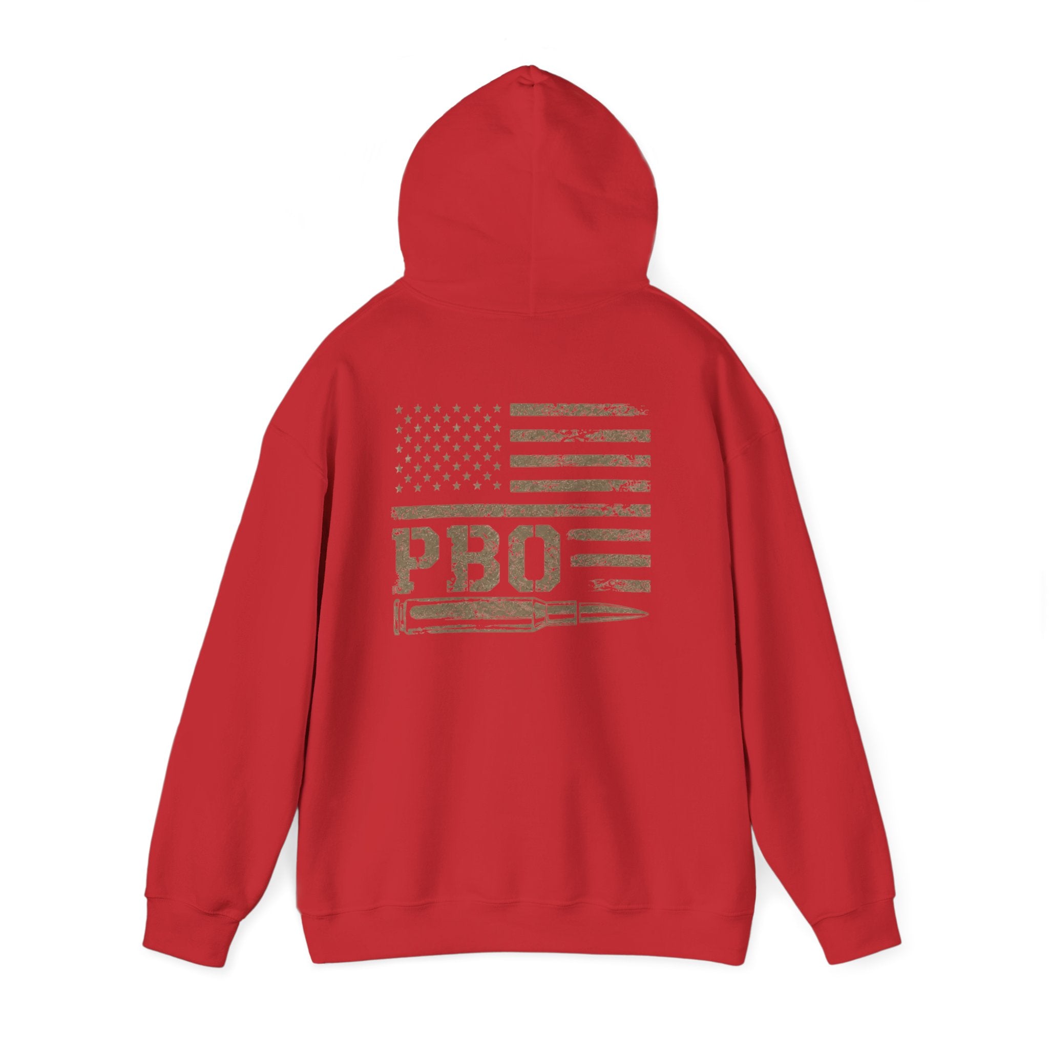 Phat Boy Outdoors Hoodie – Vintage Hunting Logo Sweatshirt (PBO American Flag)