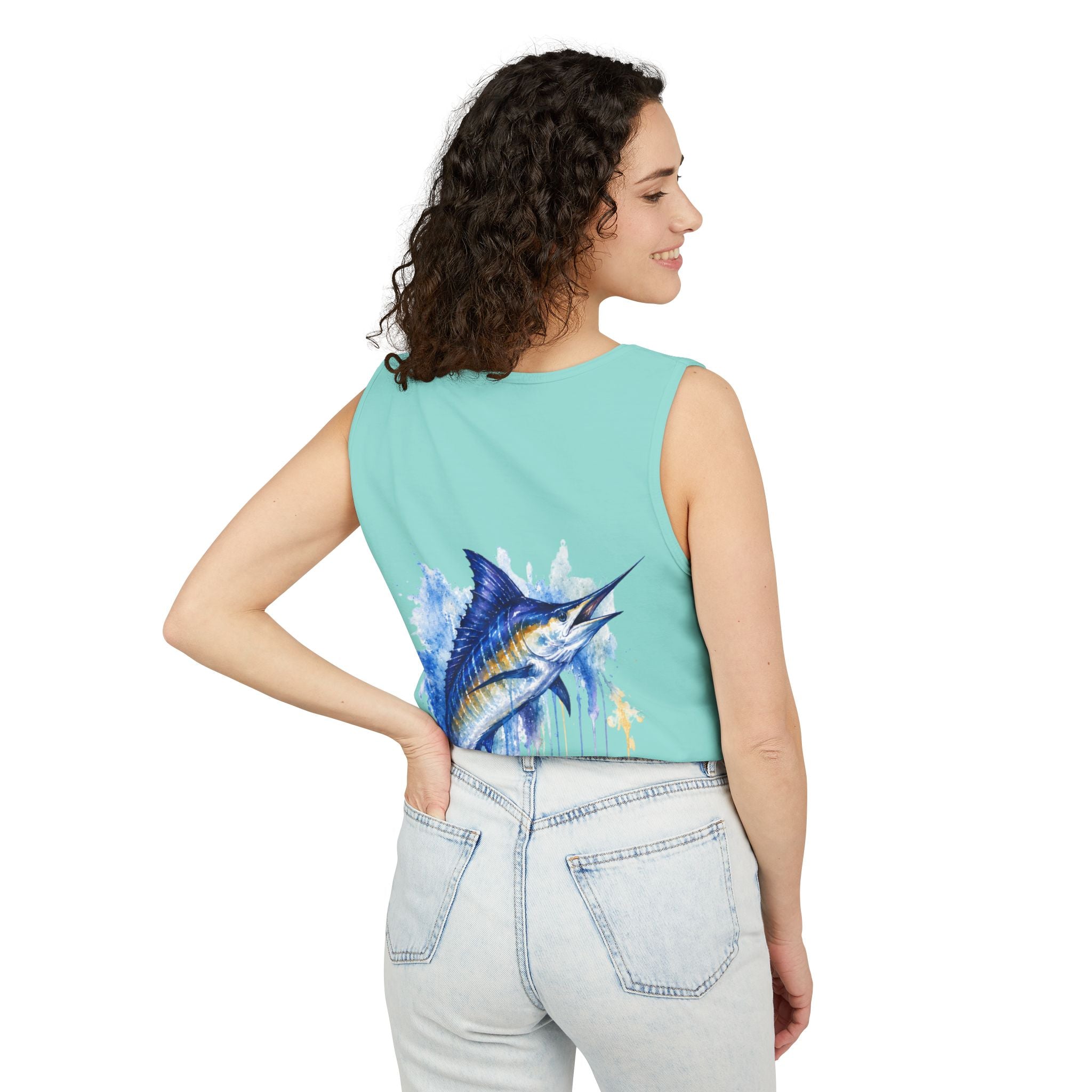 "Lydia Wild" Marlin Watercolor Tank Top