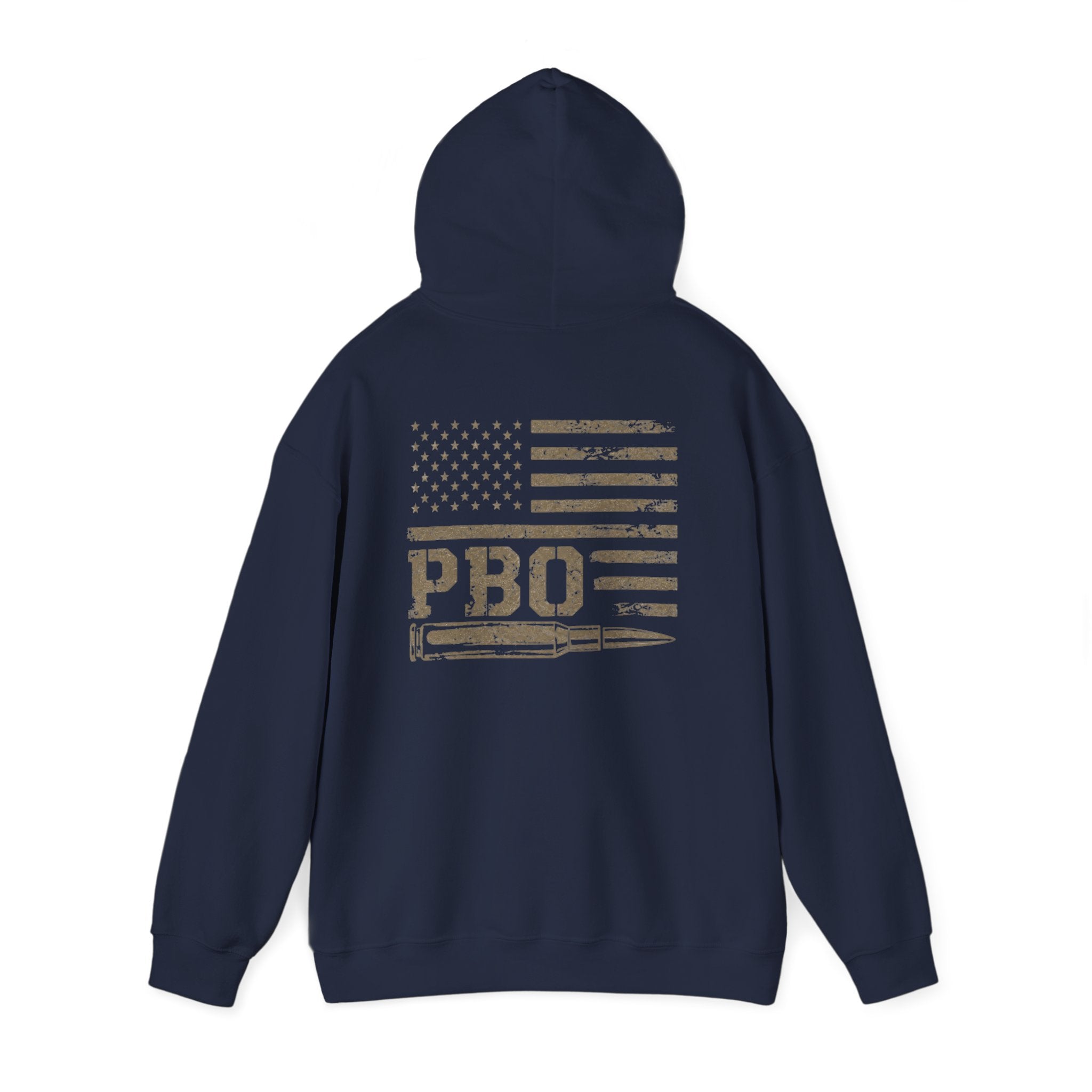 Phat Boy Outdoors Hoodie – Vintage Hunting Logo Sweatshirt (PBO American Flag)