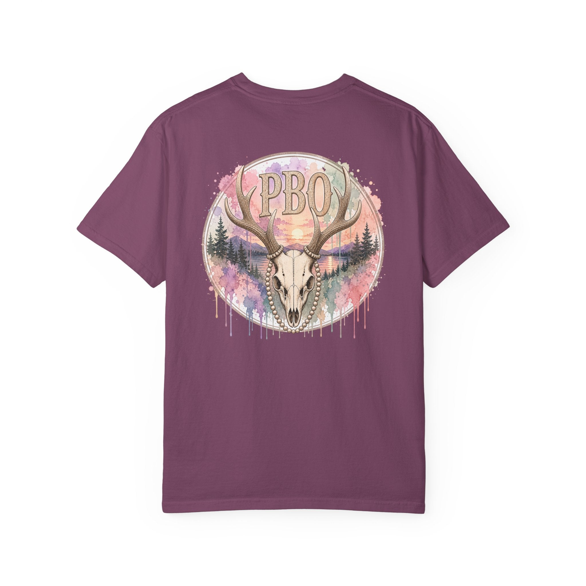 PBO "Lydia Wild" Pastel Drip Skull Outdoors Graphic T-Shirt